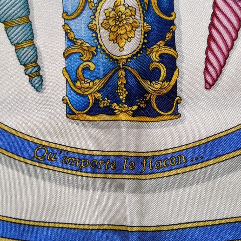 Auth HERMES "Qu’importe Le Flacon” Perfume Silk Scarf by Catherine Baschet - Picture 6 of 13